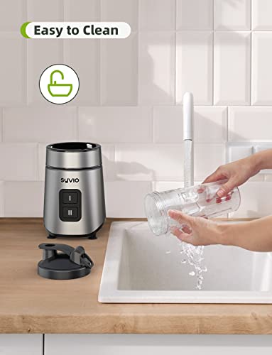 Syvio Blender for Shakes and Smoothies, 600W Personal Blender, Smoothie Blender with 2 Speed Control, Smoothie Maker with 2 BPA-Free 20Oz Sport Cup