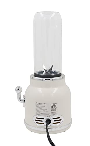 FRIGIDAIRE ESMM100-CREAM Retro Smoothie Maker Blender with Mason Jar, Perfect for Shakes and Smoothies, 300-Watt, Cream