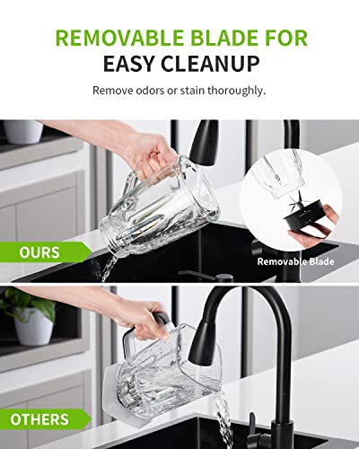 Blender for Shake and Smoothies 2.0, SHARDOR Powerful 1200W Countertop Blender for Kitchen, 52oz Glass Jar, 3 Adjustable Speed Control for Frozen Fruit Drinks, Smoothies, Sauces & More, Sliver