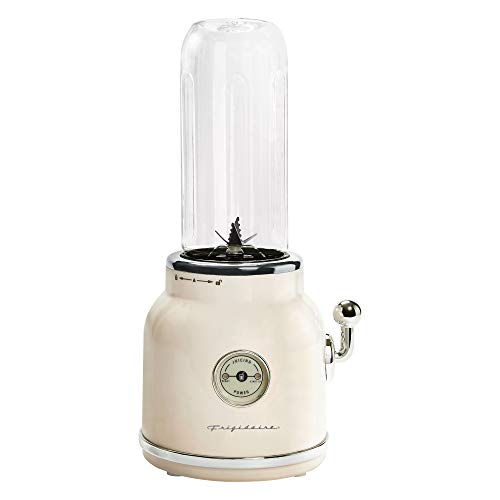 FRIGIDAIRE ESMM100-CREAM Retro Smoothie Maker Blender with Mason Jar, Perfect for Shakes and Smoothies, 300-Watt, Cream