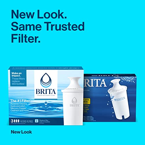 Brita Standard Water Filter, BPA-Free, Replaces 1,800 Plastic Water Bottles a Year, Lasts Two Months or 40 Gallons, Includes 4 Filters, Kitchen Essential