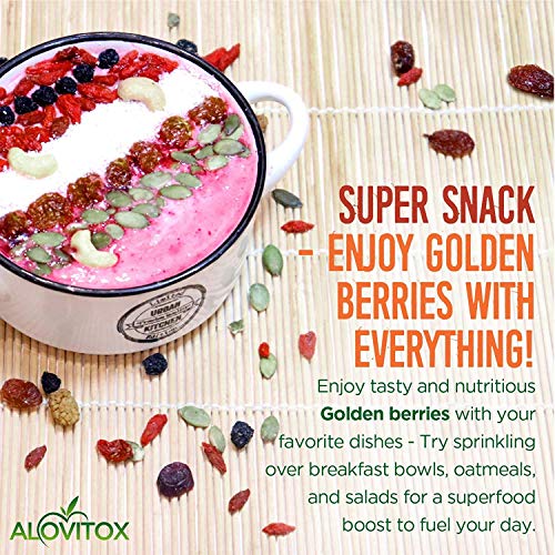 Alovitox Organic Sun Dried Golden Berries 16 oz | Raw, Vegan, Gluten Free