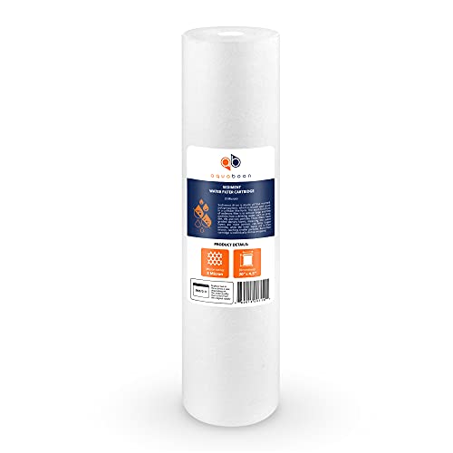 Aquaboon 5 Micron 20" x 4.5" Water Filter BB Polypropylene Meltblown Sediment Filter - 20 Inch Water Filter Cartridge Replacement Compatible With Pentek DGD-5005-20, P5-20BB, iSpring FP25B (2 Pack)