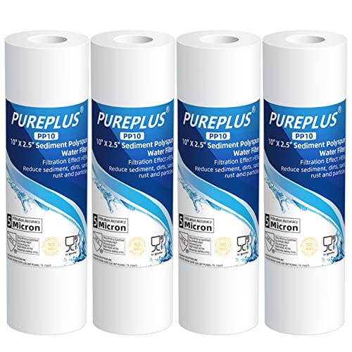 1 Micron 2.5" x 10" Whole House CTO Carbon Water Filter Cartridge Replacement for Countertop System, Dupont WFPFC8002, WFPFC9001, FXWTC, SCWH-5, WHEF-WHWC, WHCF-WHWC, AMZN-SCWH-5, 4Pack