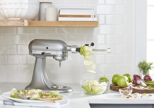 KitchenAid Fruit and Vegetable Spiralizer Attachment Stand Mixer, Polished Aluminum