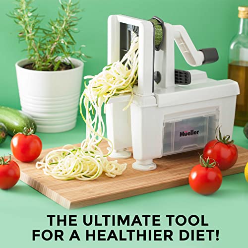 Mueller Pro Multi-Blade Spiralizer, Zucchini Noodle Maker, Vegetable Slicer Zester Chopper Dicer, ProQuality, Only Model to Make Round Veggie Pasta, Not Flat Julienne Noodles