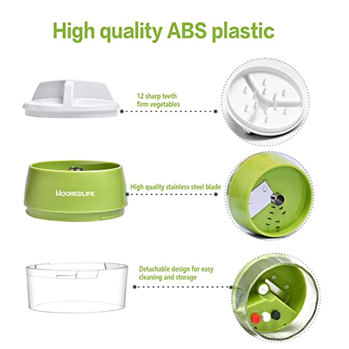 MOOREDLIFE Spiralizer Handheld Vegetable Slicer, 4 in 1 Zucchini Spaghetti Maker Vegetable Zoodle Maker Veggie Spiralizer Spiral Slicer Zucchini Spiralizer 8.59cm