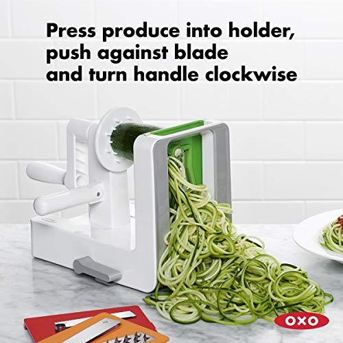 OXO Good Grips 3-Blade Tabletop Spiralizer with StrongHold Suction, White