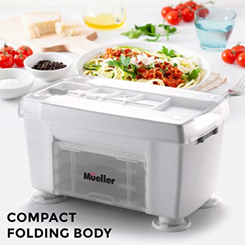 Mueller Pro Multi-Blade Spiralizer, Zucchini Noodle Maker, Vegetable Slicer Zester Chopper Dicer, ProQuality, Only Model to Make Round Veggie Pasta, Not Flat Julienne Noodles