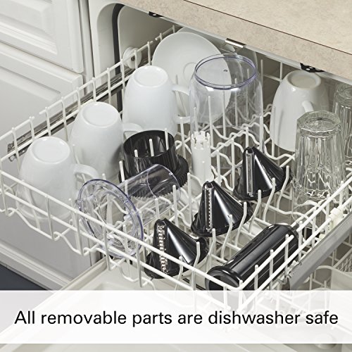 Hamilton Beach 3-in-1 Electric Vegetable Spiralizer for Veggie Noodles, Zoodle Maker & Slicer With 3 Cutting Cones for Spaghetti, Linguine, and Ribbons, 6-Cups, Black (70930)