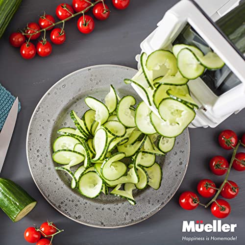 Mueller Pro Multi-Blade Spiralizer, Zucchini Noodle Maker, Vegetable Slicer Zester Chopper Dicer, ProQuality, Only Model to Make Round Veggie Pasta, Not Flat Julienne Noodles