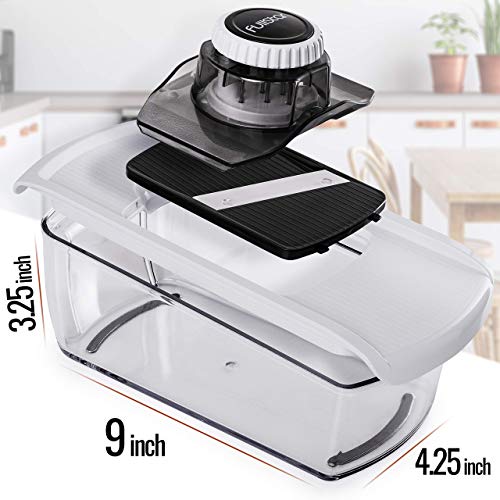 Fullstar Mandoline Slicer for Kitchen, Cheese Grater Vegetable Spiralizer and Veggie Slicer for Cooking & Meal Prep, Kitchen Gadgets Organizer & Safety Glove Included (6 in 1, White)