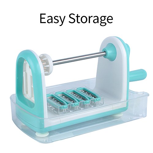 Ourokhome Zucchini Noodle Maker Spaghetti Spiralizer - 5 Blades Vegetable Slicer for Veggie Noodles and Curly Chips