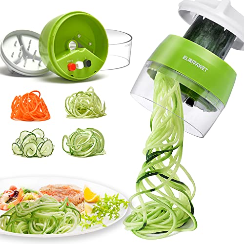 Handheld Spiralizer Vegetable Slicer, 4 in 1 Heavy Duty Veggie Spiral Cutter - Zoodle Pasta Spaghetti Maker 8.47cm