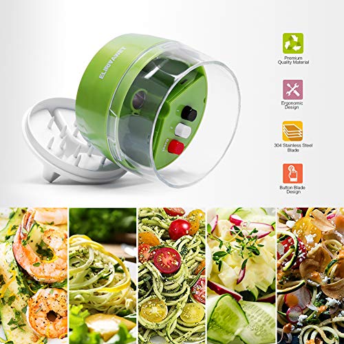 Handheld Spiralizer Vegetable Slicer, 4 in 1 Heavy Duty Veggie Spiral Cutter - Zoodle Pasta Spaghetti Maker 8.47cm