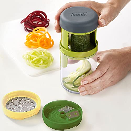 Joseph Joseph Spiro Hand Held Vegetable Slicer Spiralizer, Spaghetti Zoodle Zucchini Noodle Food Maker Spiraliser- Green