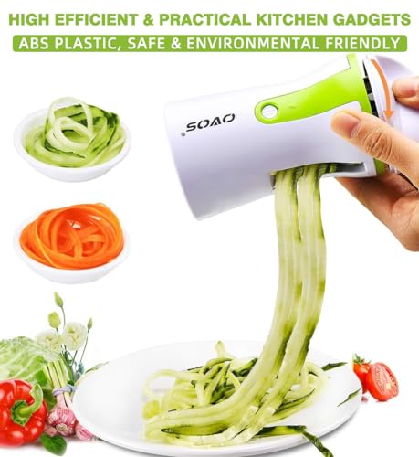 OVOS Spiralizer for Zucchini Vegetable Slicer Spiral Slicer Zucchini Noodle Maker for Veggies Noodles Cucumber Carrot Potato Dishwasher Safe