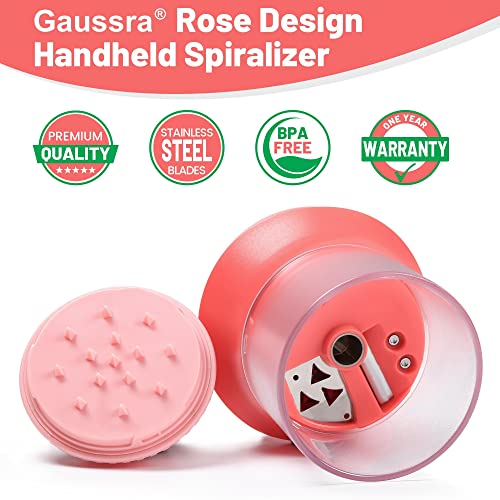 Gaussra Rose Handheld Spiralizer Vegetable Spiralizer Vegetable Slicer Zucchini Spaghetti Maker Zoodle Maker Veggie Spiralizer Zucchini Noodle Maker Zucchini Spiralizer Zoodle Spiralizer