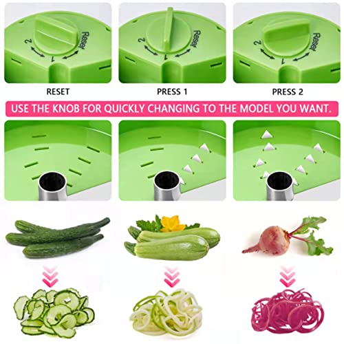 GLADICER Handheld Spiralizer 3 in 1 Vegetable Slicer, Veggie Spiral Cutter Zucchini Spaghetti Maker Zoodle Maker Adjustable Spiral Slicer for Low Carb Vegan Meals