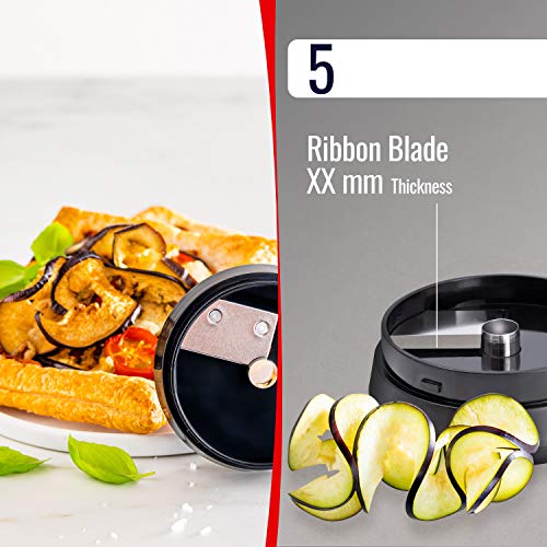 Fullstar Black 6 in 1 Vegetable Spiralizer, Stainless Steel Blade, Adjustable Handheld Spaghetti Cutter, Zucchini Noodles, Container Included