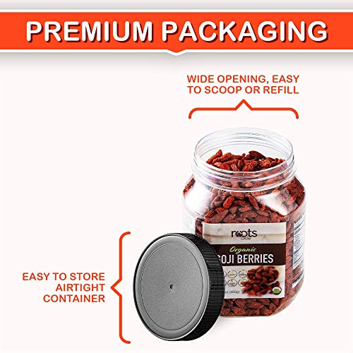 Roots Circle Organic Dried Goji Berries - 14.1oz Jar