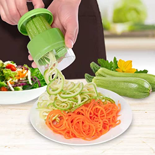 GLADICER Handheld Spiralizer 3 in 1 Vegetable Slicer, Veggie Spiral Cutter Zucchini Spaghetti Maker Zoodle Maker Adjustable Spiral Slicer for Low Carb Vegan Meals