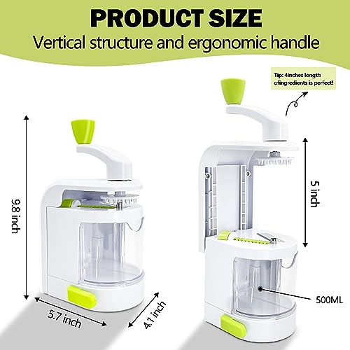 Vegetable Spiralizer (4-in-1 Rotating Blades) Zucchini Noodle Maker With Strong Suction Cup, ITELLY Multipurpose Vegetable Slicer, Manual Zoodles Spiralizer For Zucchini Potato Pasta