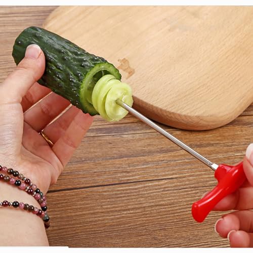 Stainless Steel Veggie Spiralizer: Cucumber Slicer Veggie Spiral Cutter Coil Potatoes Slicer Spiral Coiler Screw Slicer Cutter for Fruits Vegetables Spiralizer to Rotate Carrot