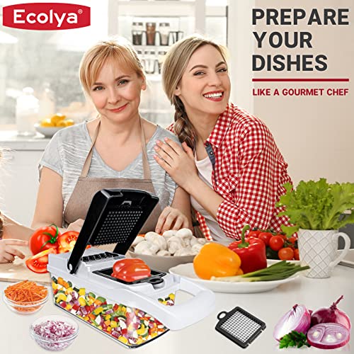 Vegetable Chopper 25 in 1 Multifunction Onion Chopper Dicer, Spiralizer for Veggie Cutter, Mandoline Slicer, Food Chopper with Container, 13 Blades