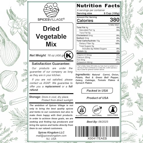 SPICES VILLAGE Dried Ramen Veggie Toppings - 1lb