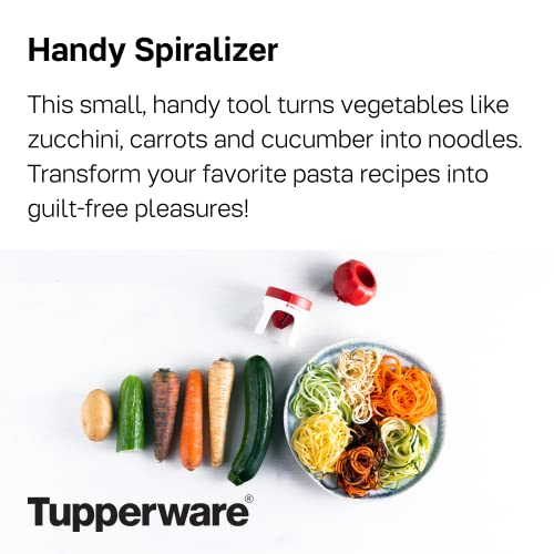 TUPPERWARE Brand Handy Spiralizer - Turns Vegetables into Veggie Spaghetti - Easy to Use & Compact - Dishwasher Safe & BPA Free