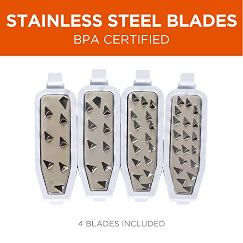 COMMERCIAL CHEF Mini Spiralizer Pasta Maker, Food Spiralizer Set with 4 Blades and Veggie Noodle Maker, Manual Vegetable Spiralizer for Squash, Zucchini, Potatoes, Carrots and More