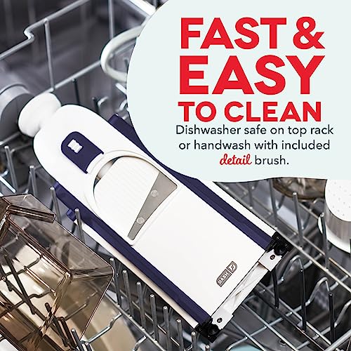 DASH Safe Slice Mandoline for Vegetables, Meal Prep & More with 30+ Presets & Thickness Adjuster, Midnight Navy