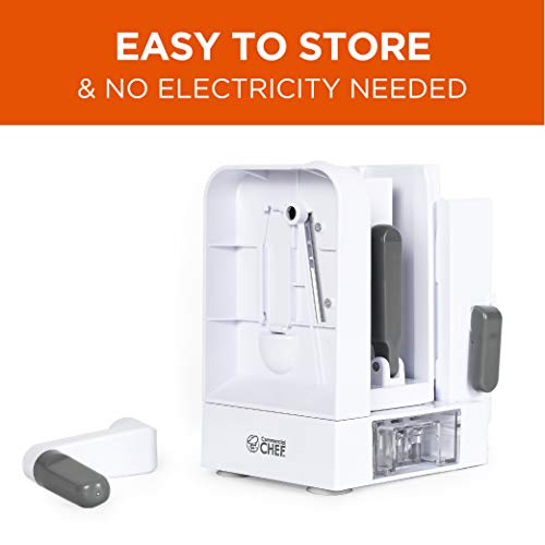 COMMERCIAL CHEF Mini Spiralizer Pasta Maker, Food Spiralizer Set with 4 Blades and Veggie Noodle Maker, Manual Vegetable Spiralizer for Squash, Zucchini, Potatoes, Carrots and More