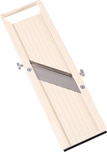 Benriner Mandoline Slicer with 4 Blades, Japanese Stainless Steel, BPA Free, 12.75 x 3.625-Inches, Beige
