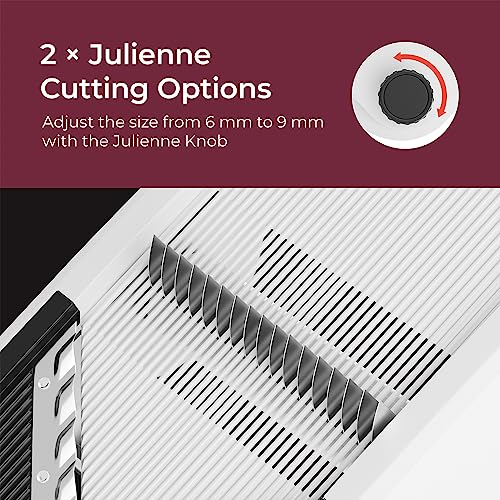 MuellerLiving Mandoline Slicer for Kitchen, Adjustable Vegetable Chopper, Fruit, Cheese Grater, Potato Chips Slicer - White
