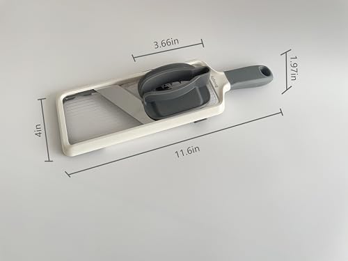 Brvnpily Handheld Mandoline Slicer with Food Holder Mandoline Food Slicer Adjustable Stainless Steel Blades Veggie Chopper & Cheese Grater for Speedy Slicing of Fruits and Vegetables