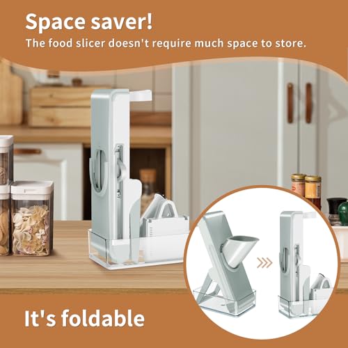 LaCyan Mandoline Food Slicer, Potatoes Slicer, 4in1 Safe Mandoline Slicer for kitchen, Kitchen Food Slicer - Safe Mandoline Slicer, Vegetable Slicer, Mandolibe Slicer, Fast Meal Prep (Grey)