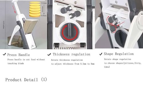 Safe Mandoline Slicer Kitchen Essentials Tool Mandoline Slicer and Vegetable Cutter 5 in 1 Slicer, Potato Slicer,Cheese Shredder Vegetable Slicer & Vegetable Chopper
