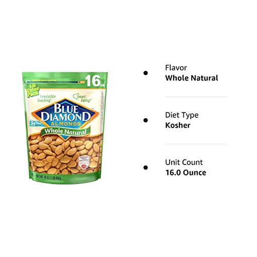 Raw Whole Natural Blue Diamond Almonds, 16 oz