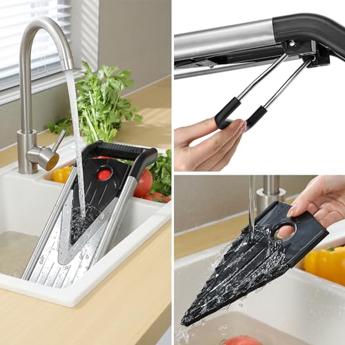 Supernal 5-in-1 Adjustable Mandolin Slicer for Kitchen V-Blade Stainless Steel Mandoline Food Slicers Vegetable Cutter,Julienne Slicer, Potato Onion Slicer With Cut-Resistant Gloves&Cleaning Brush