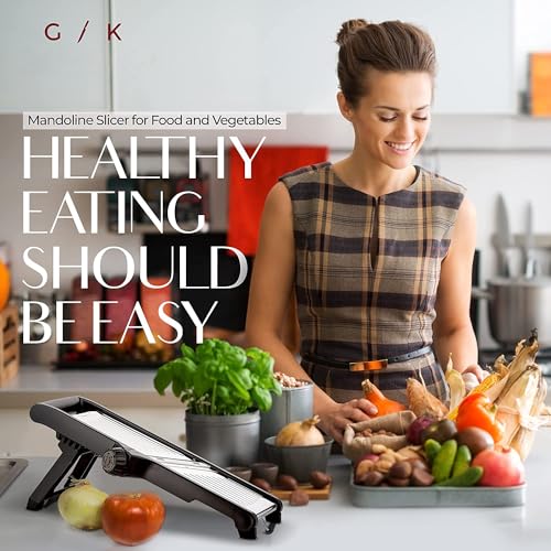 Gramercy Food Slicer With Cut-Resistant Gloves - Mandoline for Vegetables, Potatoes, Cucumbers