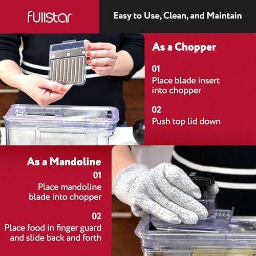 Mandoline Slicer for Kitchen - Vegetable Slicer Vegetable Cutter, Onion Slicer, Veggie Cutter, Food Slicer, Veggie Slicer, Fruit Slicer, Vegetable Spiralizer, Cheese Grater (Mandoline & Chopper Clear)