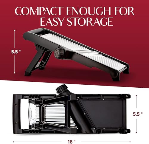 Gramercy Food Slicer With Cut-Resistant Gloves - Mandoline for Vegetables, Potatoes, Cucumbers