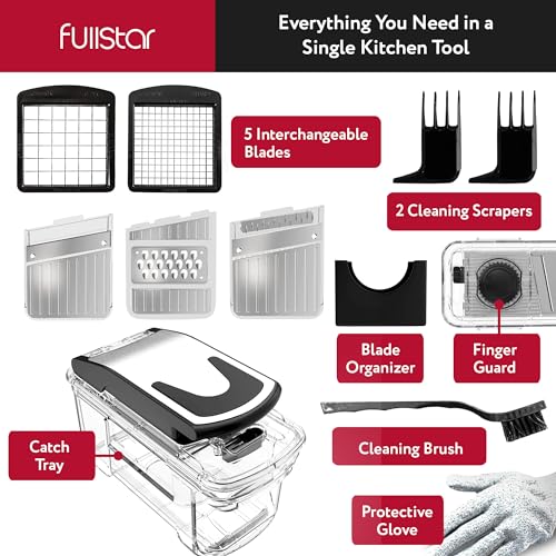 Mandoline Slicer for Kitchen - Vegetable Slicer Vegetable Cutter, Onion Slicer, Veggie Cutter, Food Slicer, Veggie Slicer, Fruit Slicer, Vegetable Spiralizer, Cheese Grater (Mandoline & Chopper Clear)