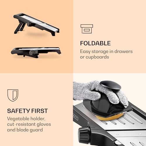 Gramercy Food Slicer With Cut-Resistant Gloves - Mandoline for Vegetables, Potatoes, Cucumbers