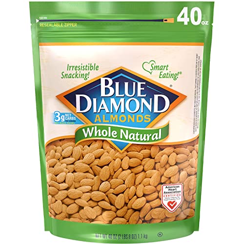 Whole Natural Raw Blue Diamond Almonds, 40 oz Bag