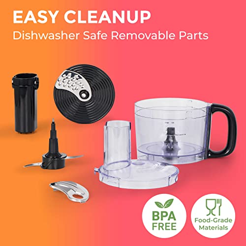 Mueller Ultra Prep Food Processor Chopper for Dicing, Slicing, Shredding, Mincing, and Pureeing, Food Chopper for Vegetables, Meat, Grains, Nuts, 8 Cup, Silver