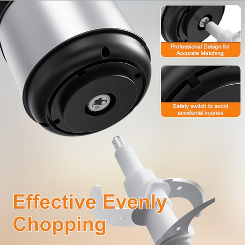 HOVOBO Food Processor, 500W Electric Meat Grinder Food Chopper with Two 8 Cup Bowls & 2 Bi-Level Blades, 2 Speed Kitchen Cutter for Vegetable, Onion, Garlic, Meat, Nuts, and Baby Food, Black