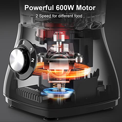 Anthter 600W Professional Food Processor - 7 Cups, Reversible Discs, Blades for Chopping, Slicing, Purees & Dough